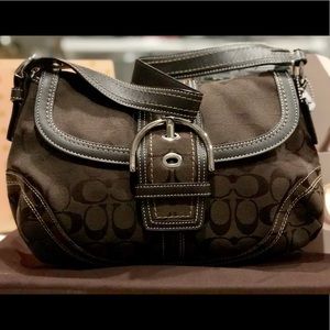 Well loved & cared, used twice Coach flap hobo bag